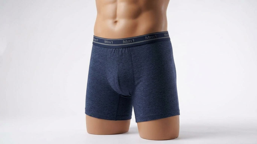 Men's Plain Long Cotton Boxer Shorts by MM1
