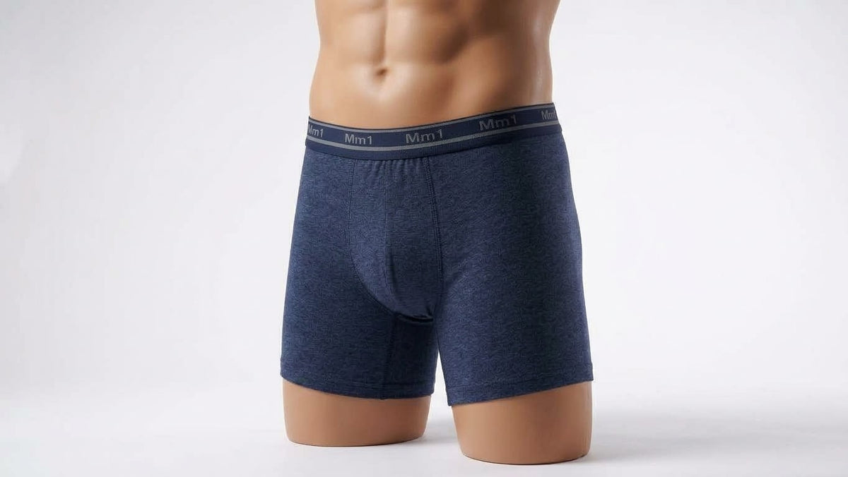 Men's Plain Long Cotton Boxer Shorts by MM1