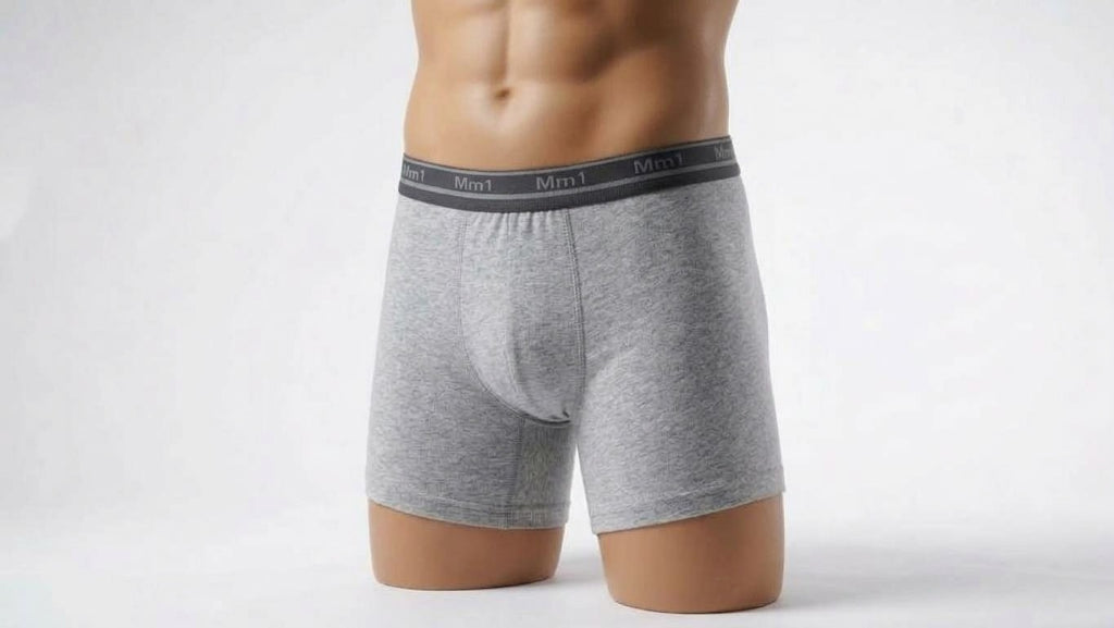 Men's Plain Long Cotton Boxer Shorts by MM1