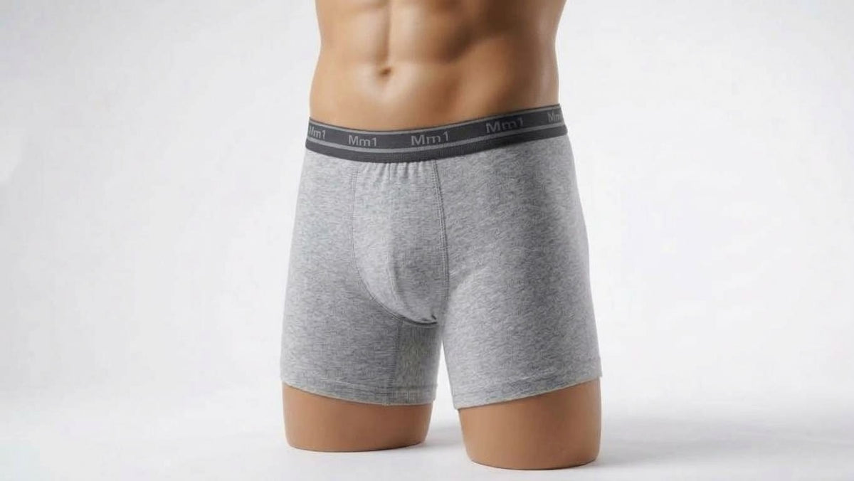 Men's Plain Long Cotton Boxer Shorts by MM1