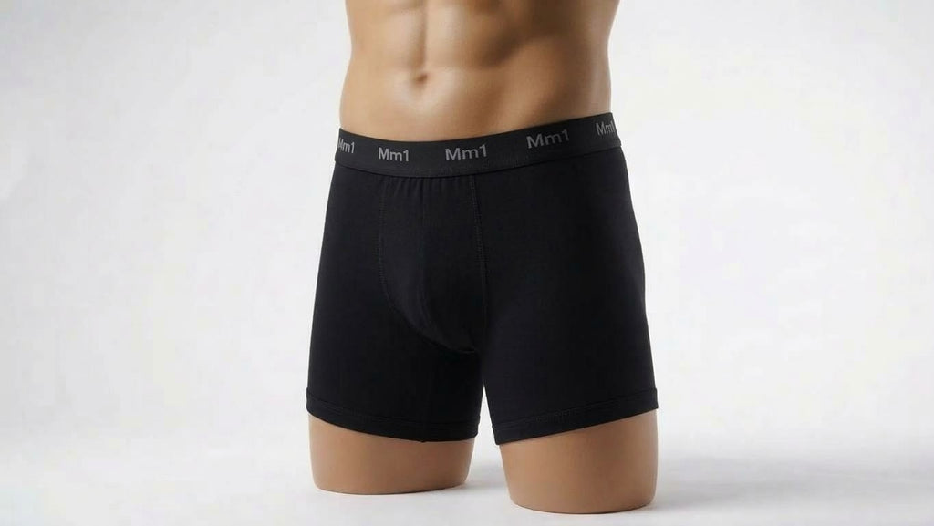Men's Plain Long Cotton Boxer Shorts by MM1