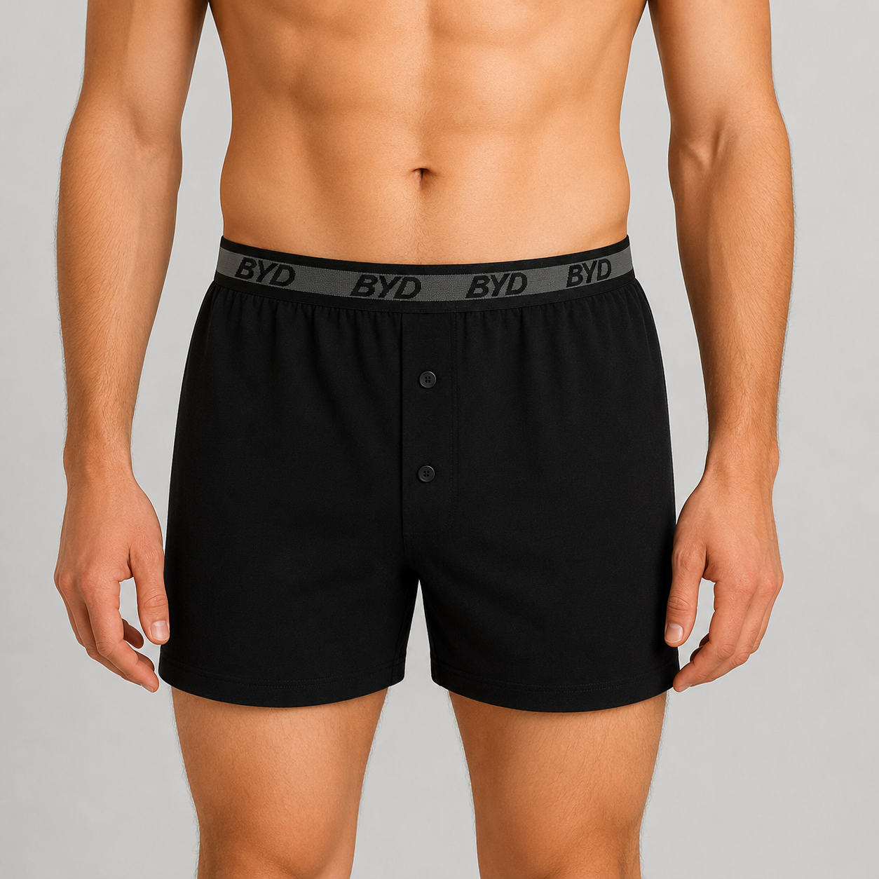 Men's Cotton-Lycra Boxer Briefs with Buttons BYD
