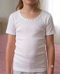 Girls' Half-Sleeve Flannel Undershirt Doucette
